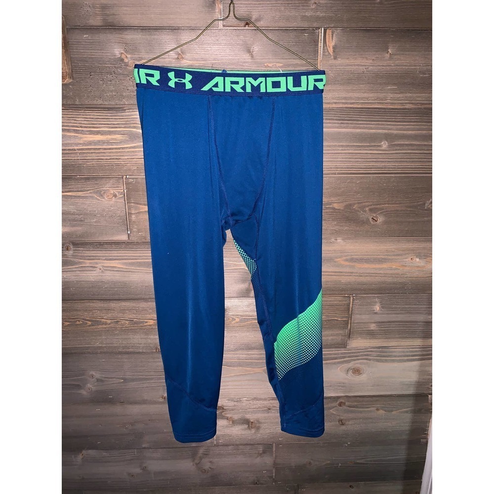 Boy's UNDER ARMOUR HeatGear Base Layer 1306064 3/4 Leggings Large Fitted YL